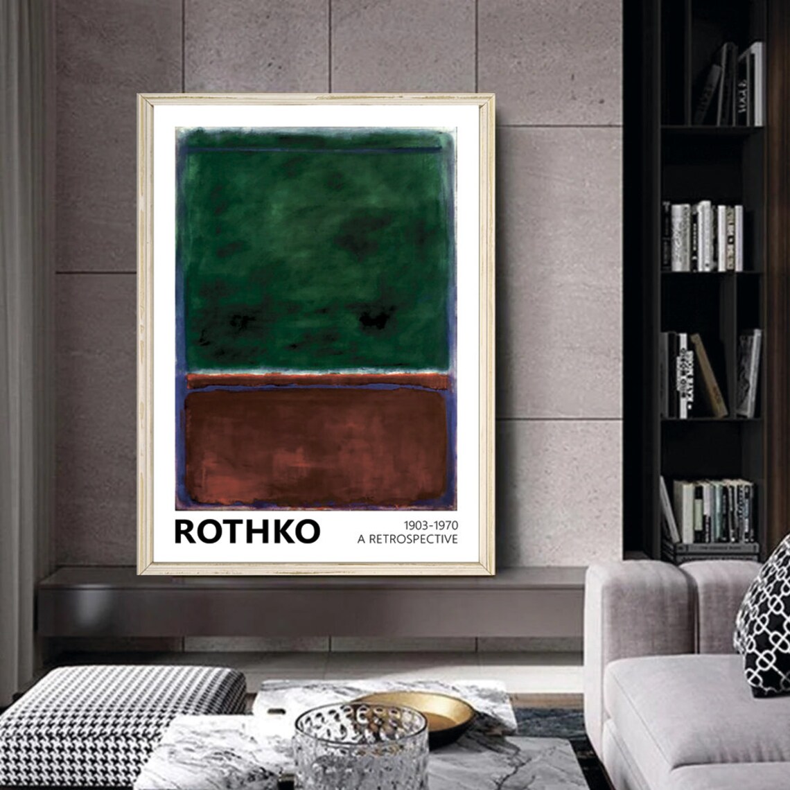 Mark Rothko Green Brown Abstract Retrospective Poster Vintage Wall Decor - Image 2