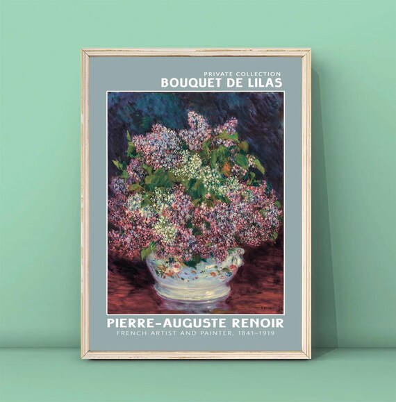 Pierre Auguste Renoir Bouquet De Lilas Print Renoir Painting Kitchen Wall Art Dining Room Wall Art Vintage Flower Poster