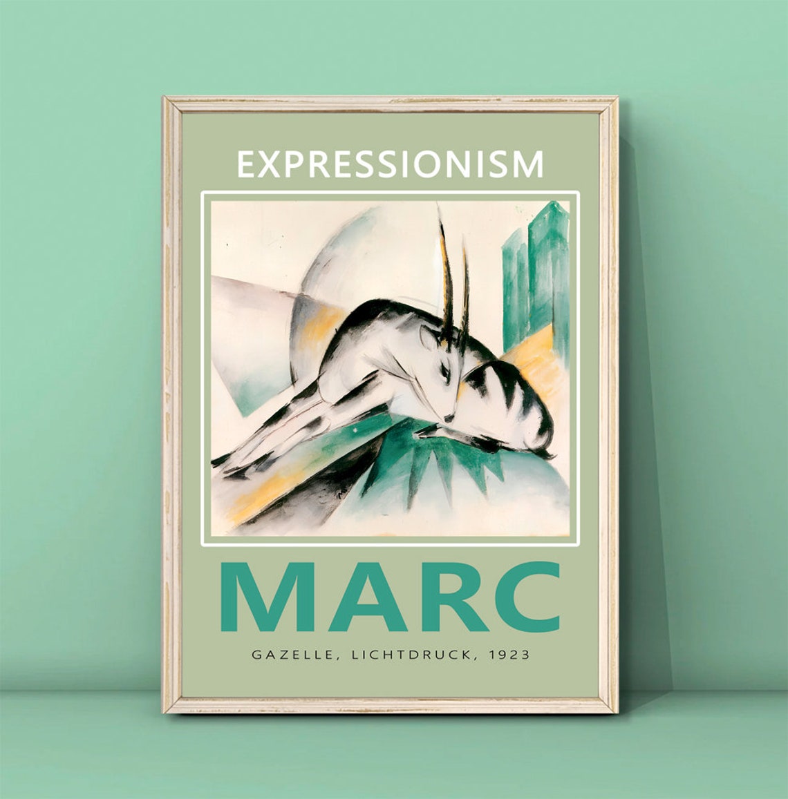 Franz Marc Gazelle Lichtdruck 1923 Print Nursery Wall Art Nursery Poster Marc Painting Gazelles In Art Franz Marc Print Download