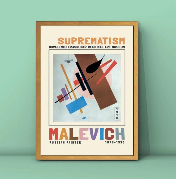 Kazimir Malevich Suprematism 1916 Print Malevich Painting Suprematist Composition Poster Geometric Abstract Poster