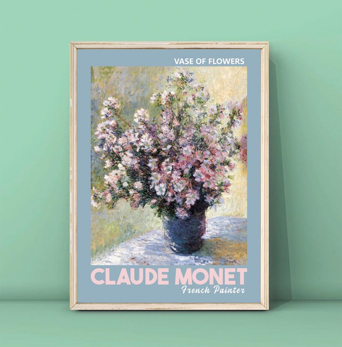 Claude Monet Vase of Flowers Impressionist Floral Art Poster