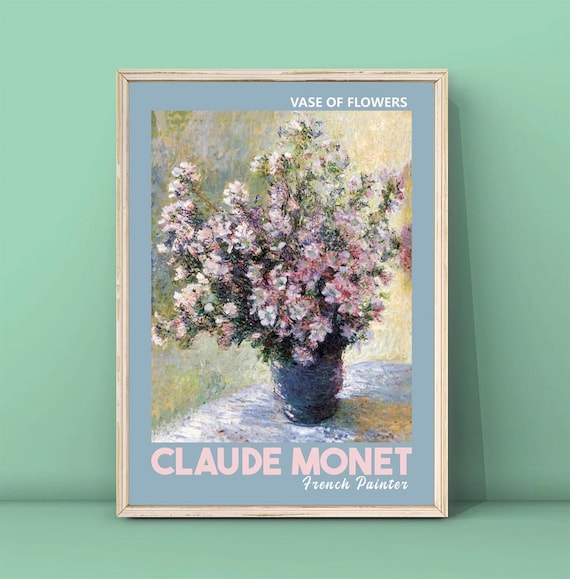 Claude Monet Vase Of Flowers 1881 Print Monet Flowers Monet Painting Monet Wall Art Exhibition Poster Still Life Poster