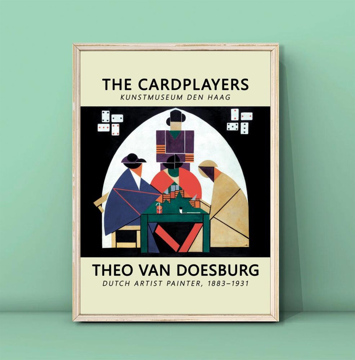 Theo Van Doesburg The Cardplayers Geometric De Stijl Artwork Poster