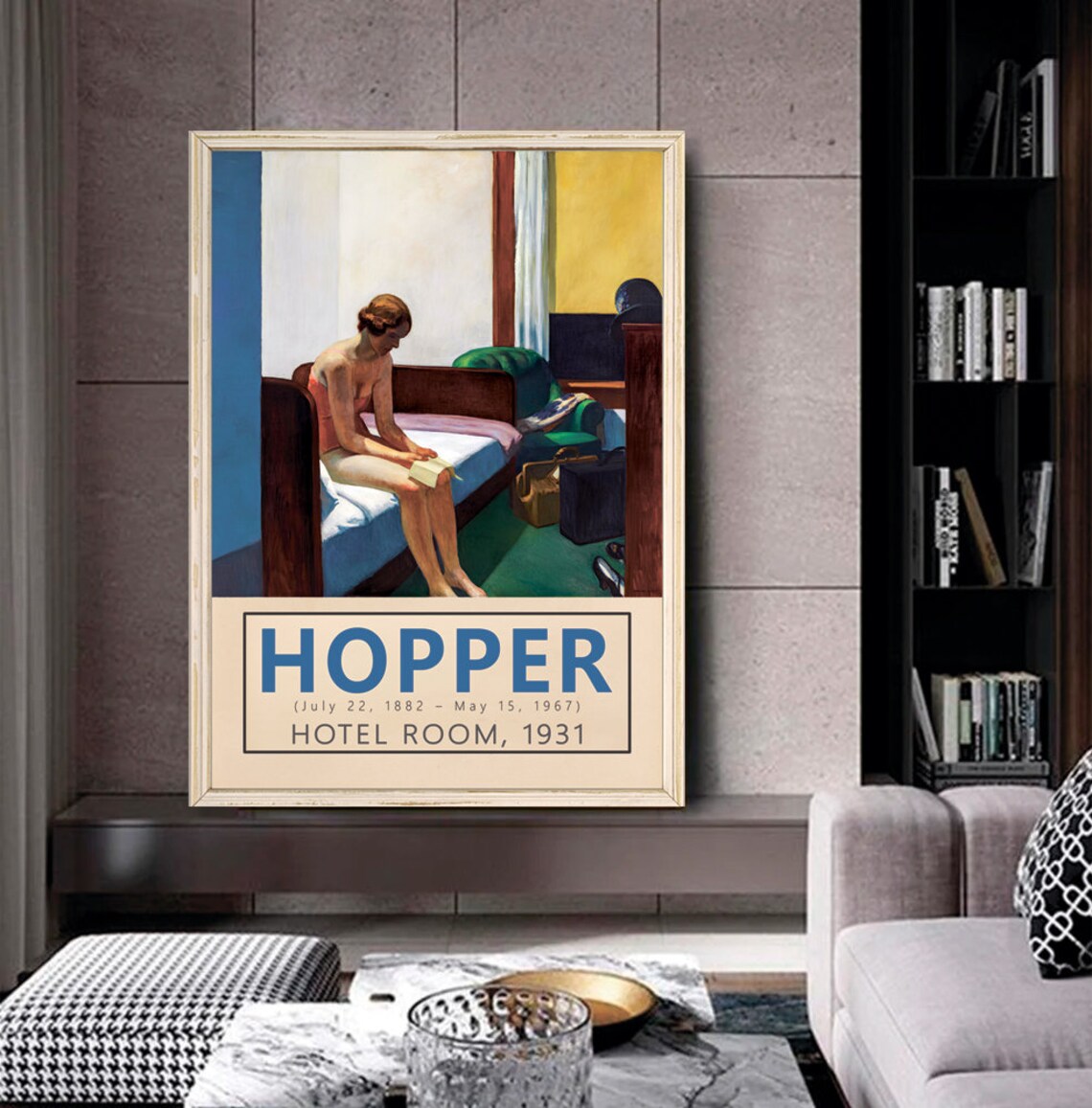 Edward Hopper Hotel Room 1931 Vintage American Realism Art Poster - Image 2