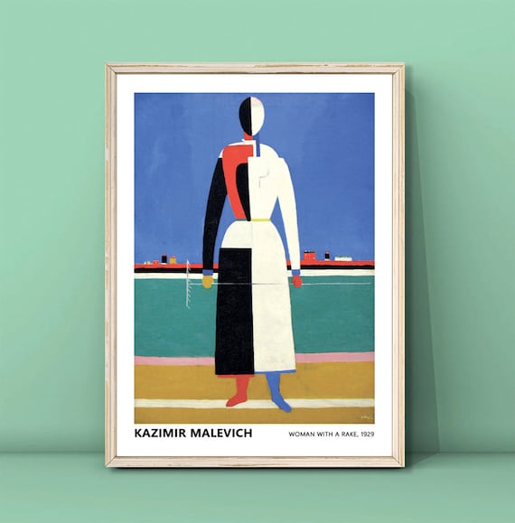 Kazimir Malevich Woman With a Rake 1929 Abstract Artwork Poster