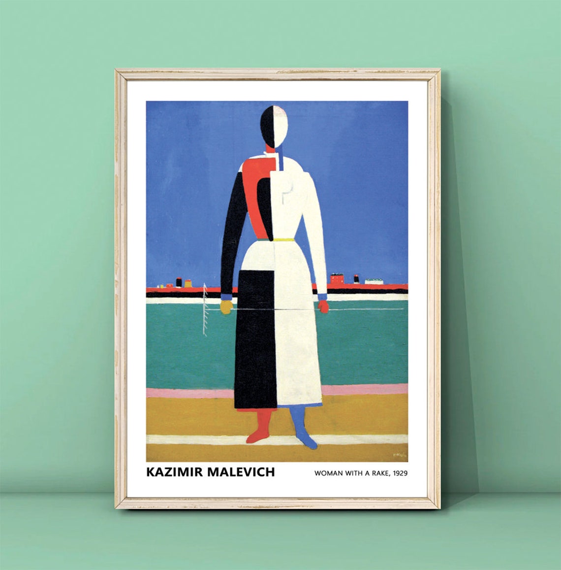 Kazimir Malevich Woman With A Rake 1928 Print Wall Art Malevich Poster Malevich Painting Abstract Colorful Woman Poster