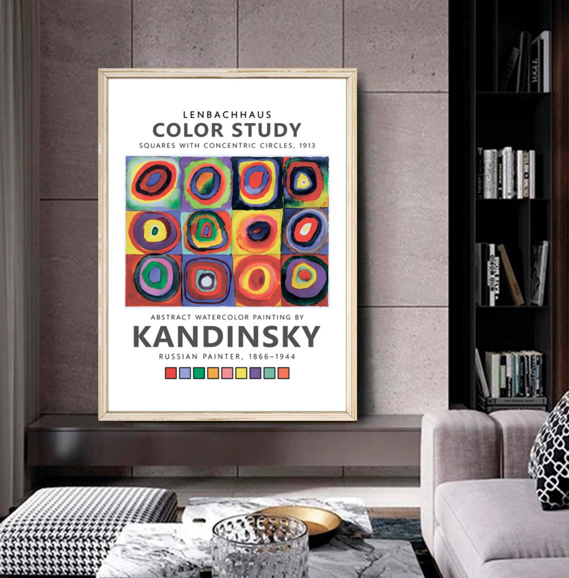Wassily Kandinsky Color Study Squares With Concentric Circles Print Kandinsky Painting Expressionism Poster Abstract Art - Image 2
