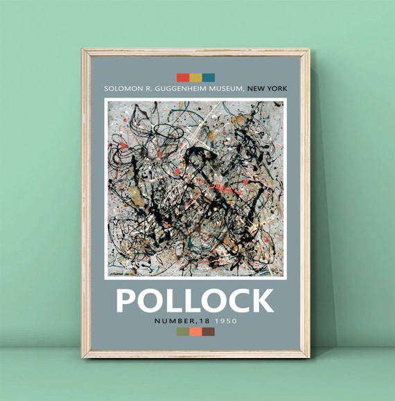 Jackson Pollock Number 18 1950 Print Exhibition Poster Pollock Poster Works By Pollock Pollock Wall Decor Museum Poster