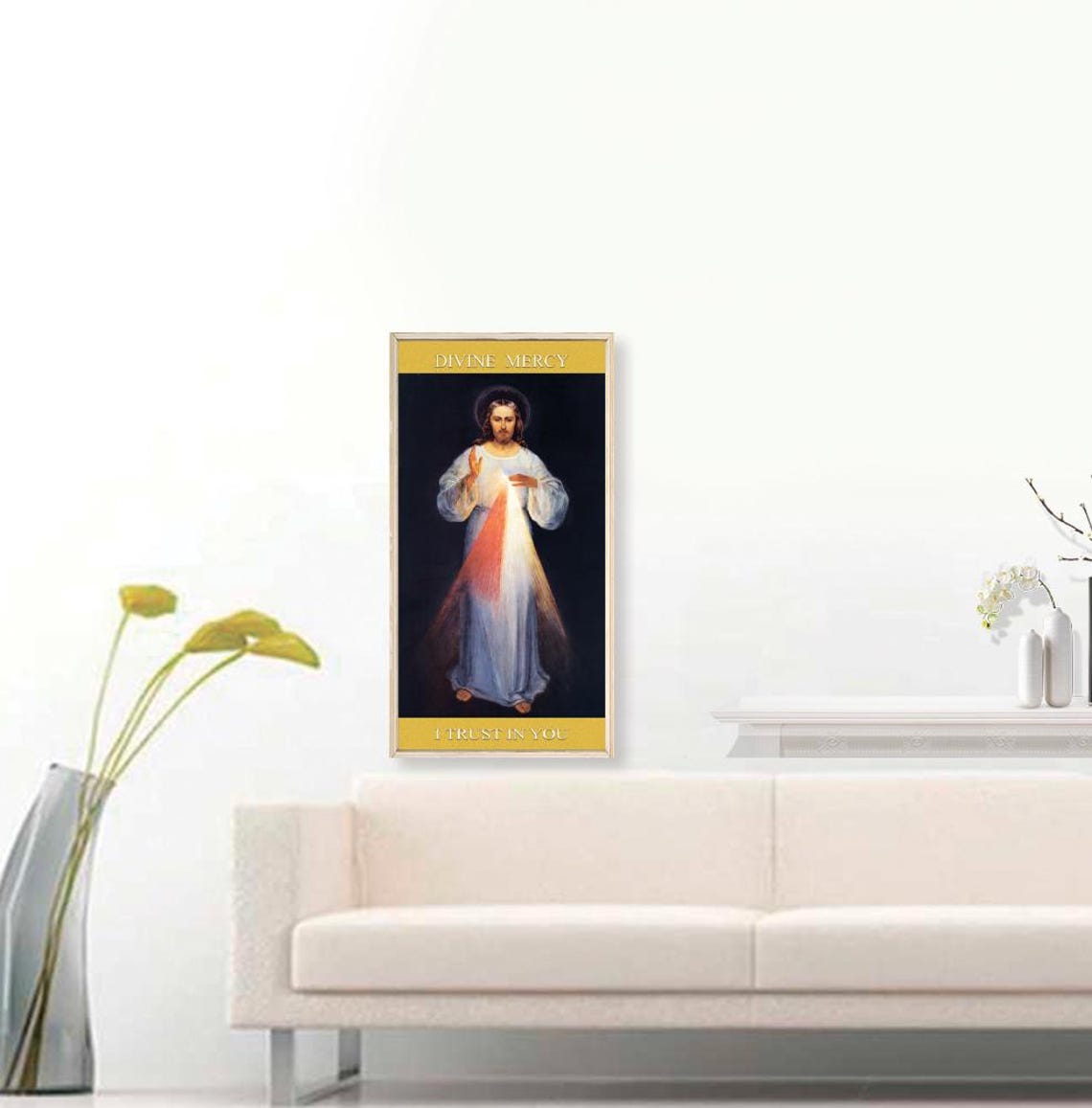 Divine Mercy I Trust In You Jesus Christ Catholic Prayer Art Poster - Image 2