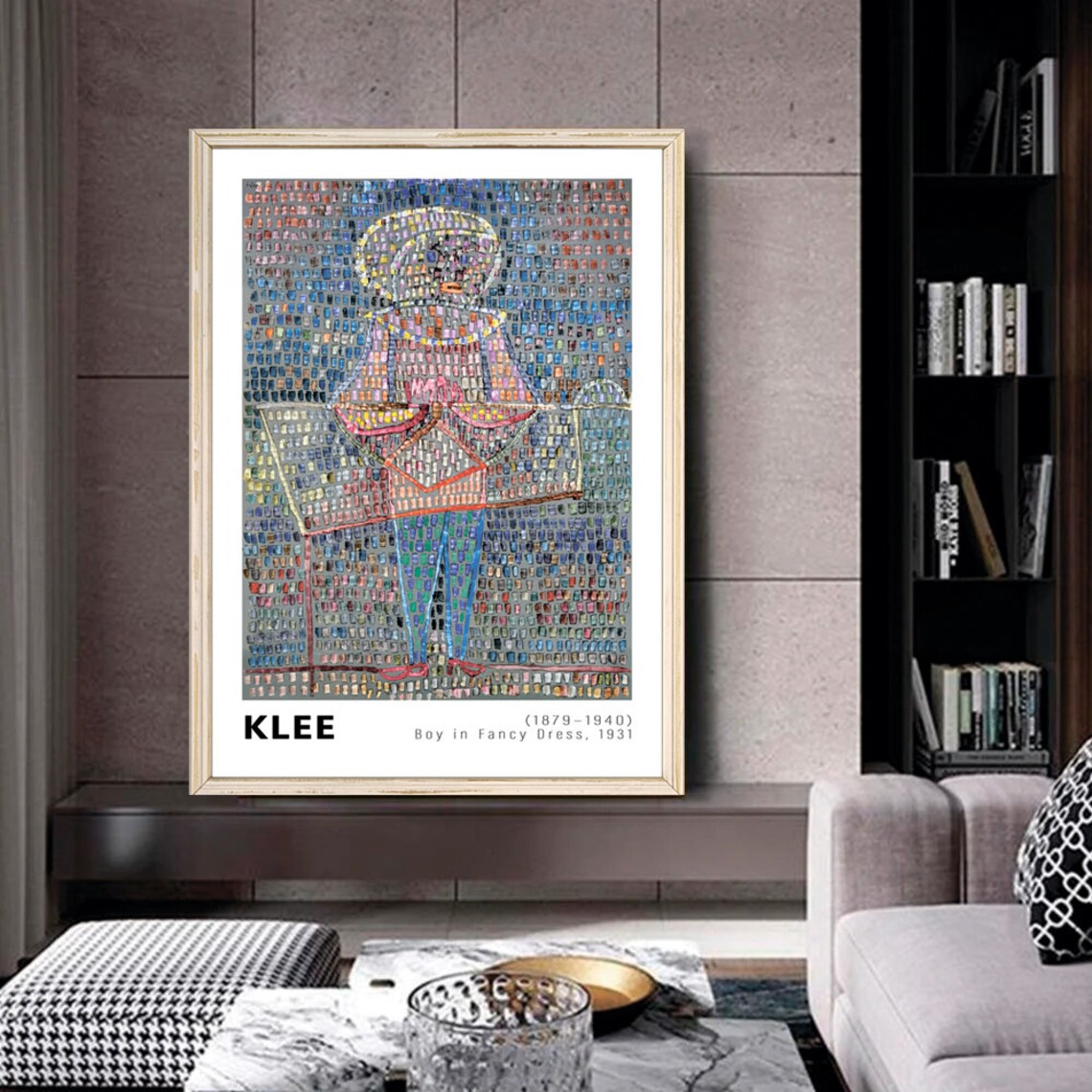 Paul Klee Boy In Fancy Dress 1931 Colorful Mosaic Cubist Art Poster - Image 2