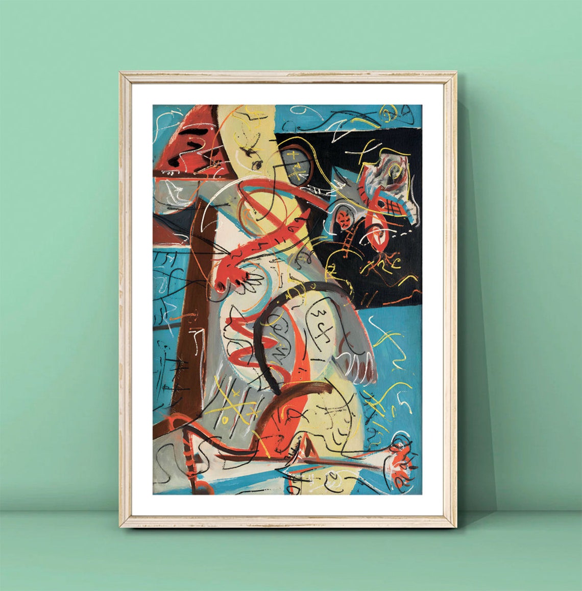 Jackson Pollock Colorful Abstract Expressionist Action Painting Poster - Image 3