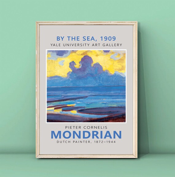 Pieter Cornelis Mondriaan By The Sea 1909 Print Dutch Paintings Naturalistic Paintings By Mondrian Blue And Yellow Print Download
