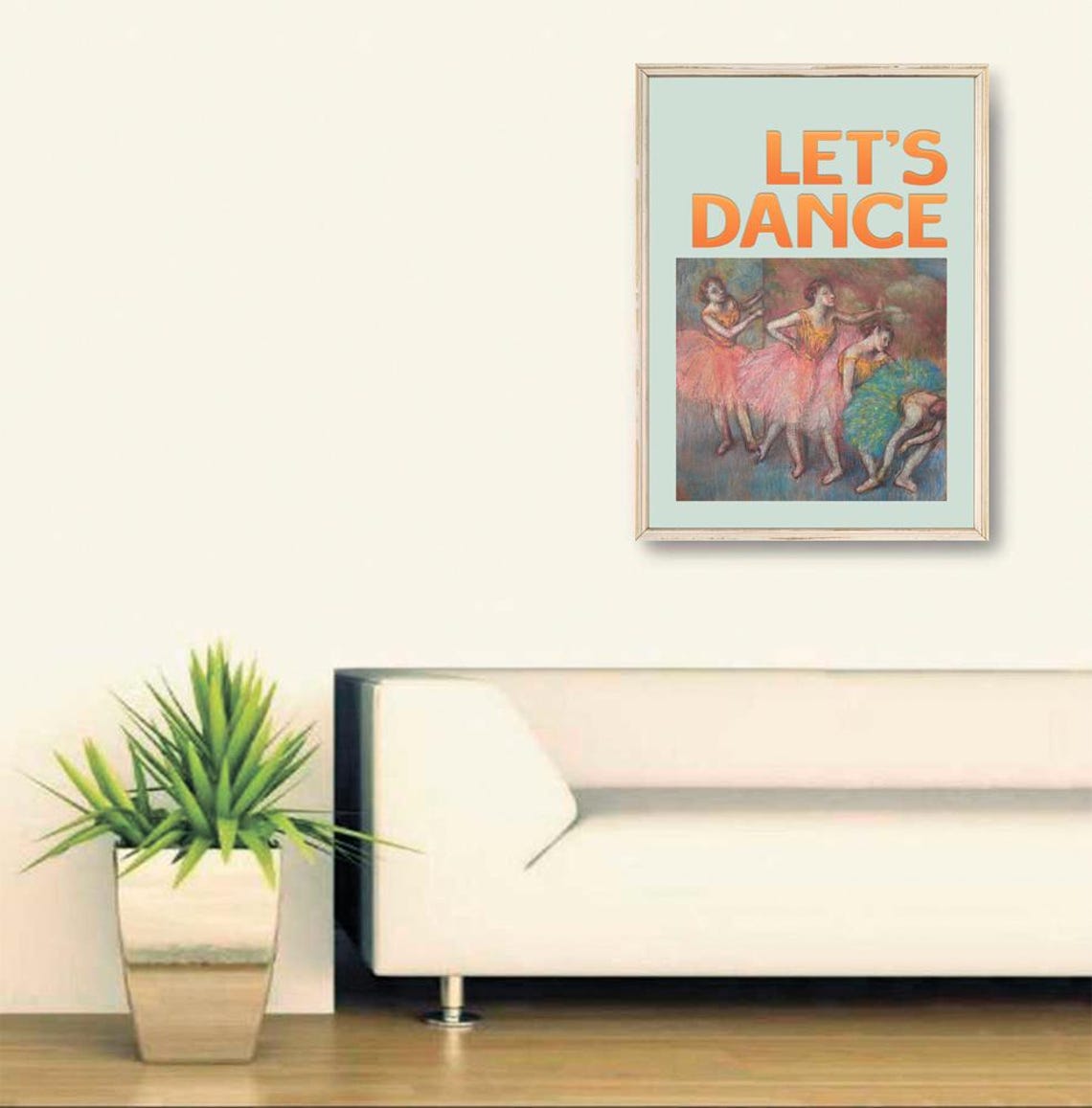 Edgar Degas Lets Dance Four Ballerinas Pastel Ballet Quote Poster - Image 2