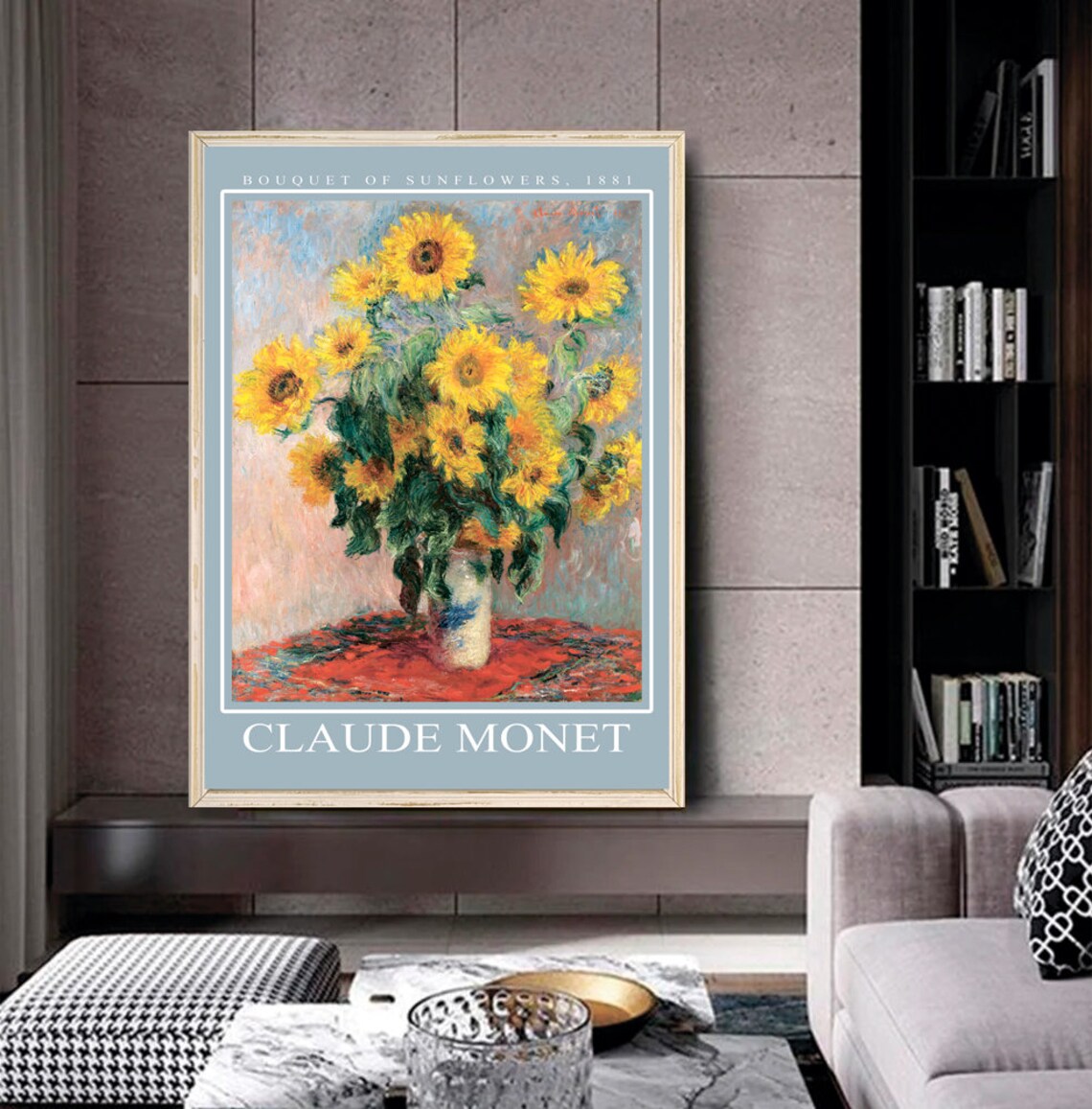 Claude Monet Bouquet of Sunflowers 1881 Floral Impressionist Poster - Image 2