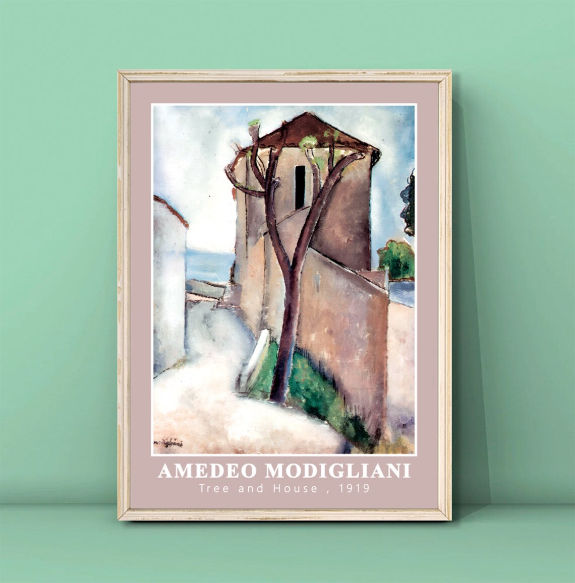 Amedeo Modigliani Tree And House 1919 Village Landscape Art Poster - Image 3