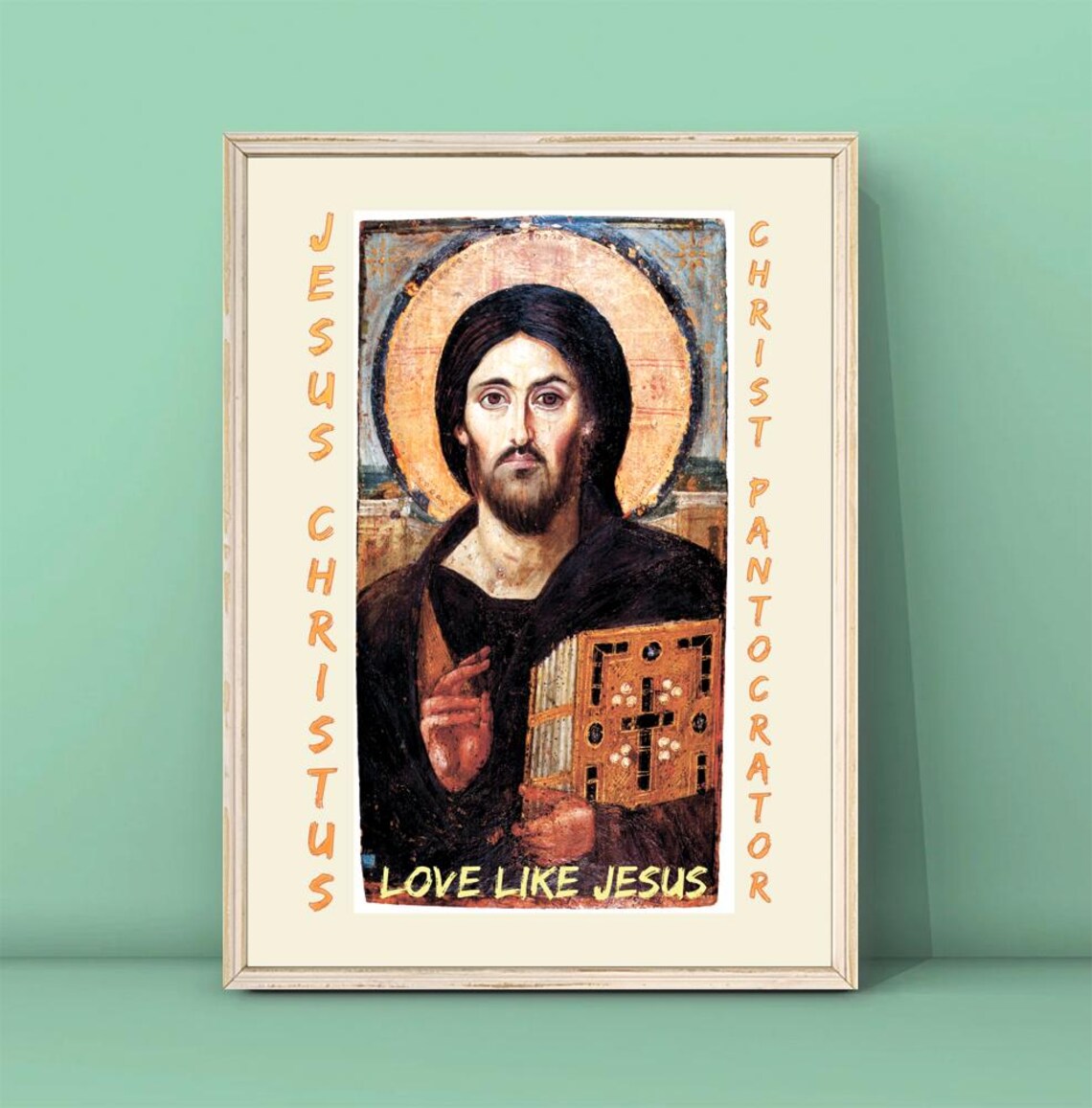 Jesus Christus Christ Pantocrator Byzantine Icon Love Like Jesus Poster