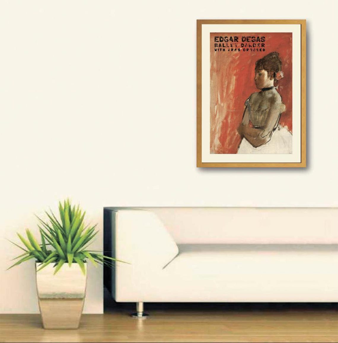 Edgar Degas Ballet Dancer With Arms Crossed Red Pastel Art Poster - Image 3