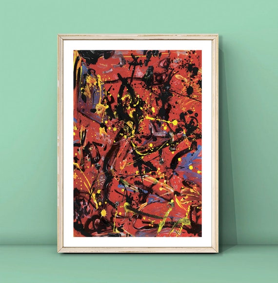 Jackson Pollock Abstract Art Print Exhibition Poster Pollock Print Pollock Wall Art Abstract Expressionism Action Painting