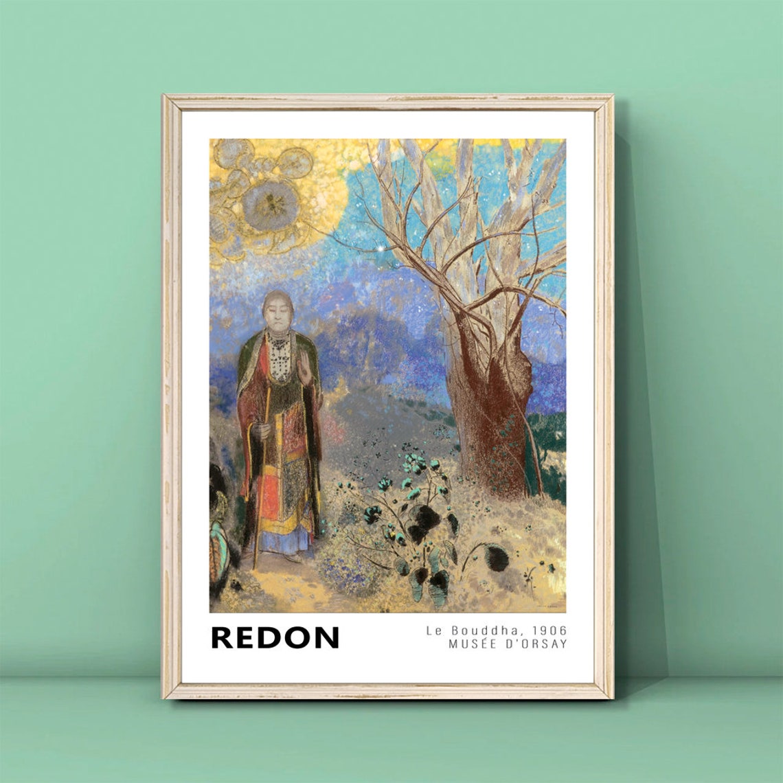 Odilon Redon Le Bouddha 1906 Dreamlike Symbolist Painting Poster