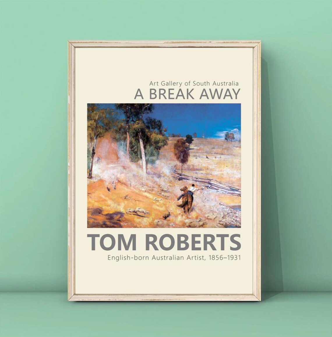 Tom Roberts A Break Away Australian Horseman Outback Art Print