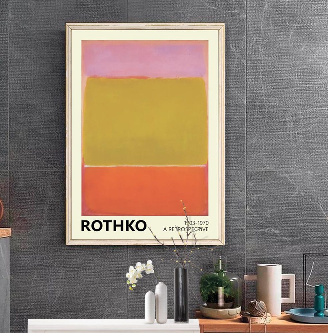 Mark Rothko Pink Gold and Orange Fields Retrospective Art Poster - Image 3