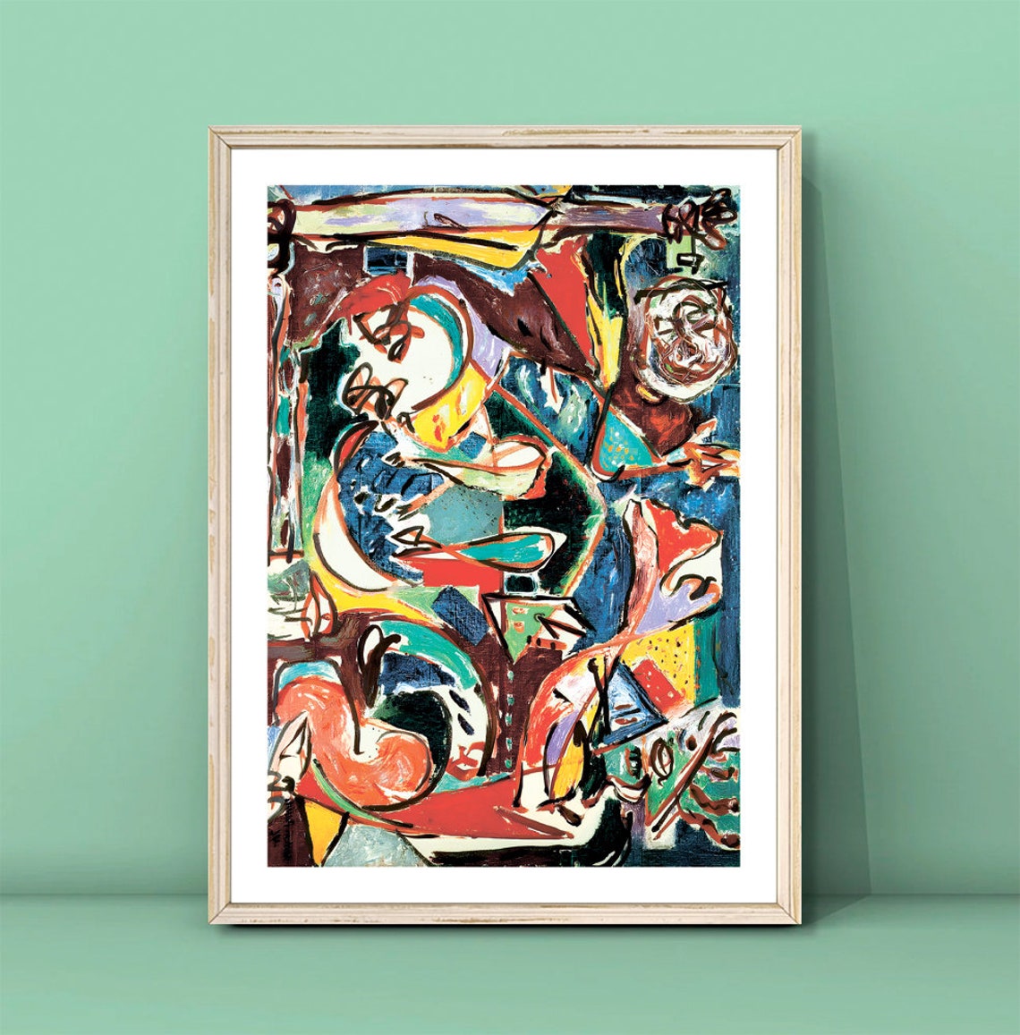 Jackson Pollock Colorful Abstract Expressionist Painting Art Poster