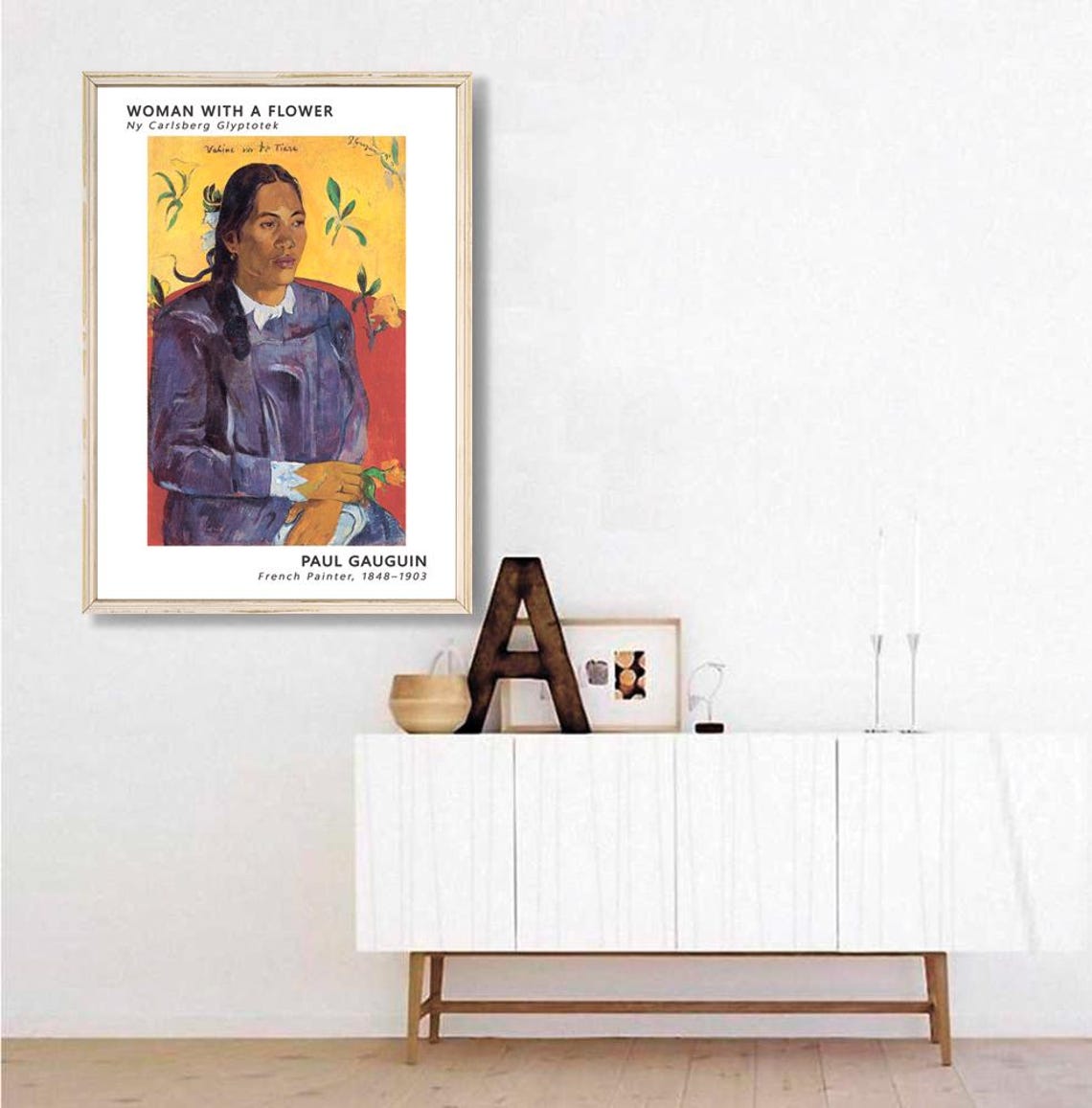 Paul Gauguin Woman With A Flower Print Gauguin Portait Painting Vintage Woman Poster Vahine No Te Tiare Poster - Image 3
