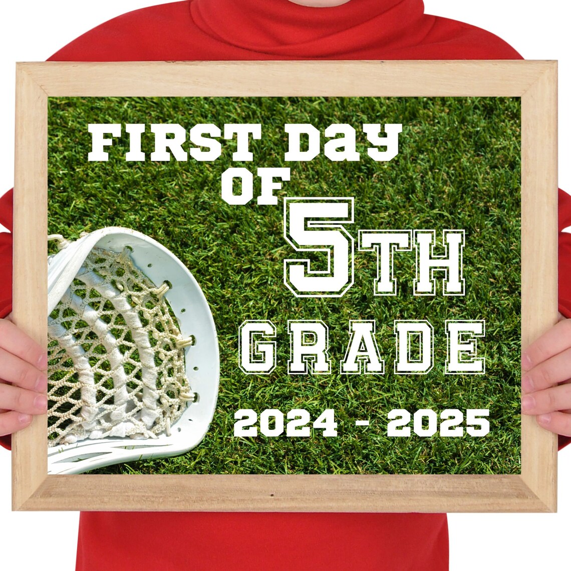 First Day Of School Sign First Day Of 5th Grade Lacrosse Sports Sign Boys Back To School Photo Prop Fifth Grade Lax - Image 2