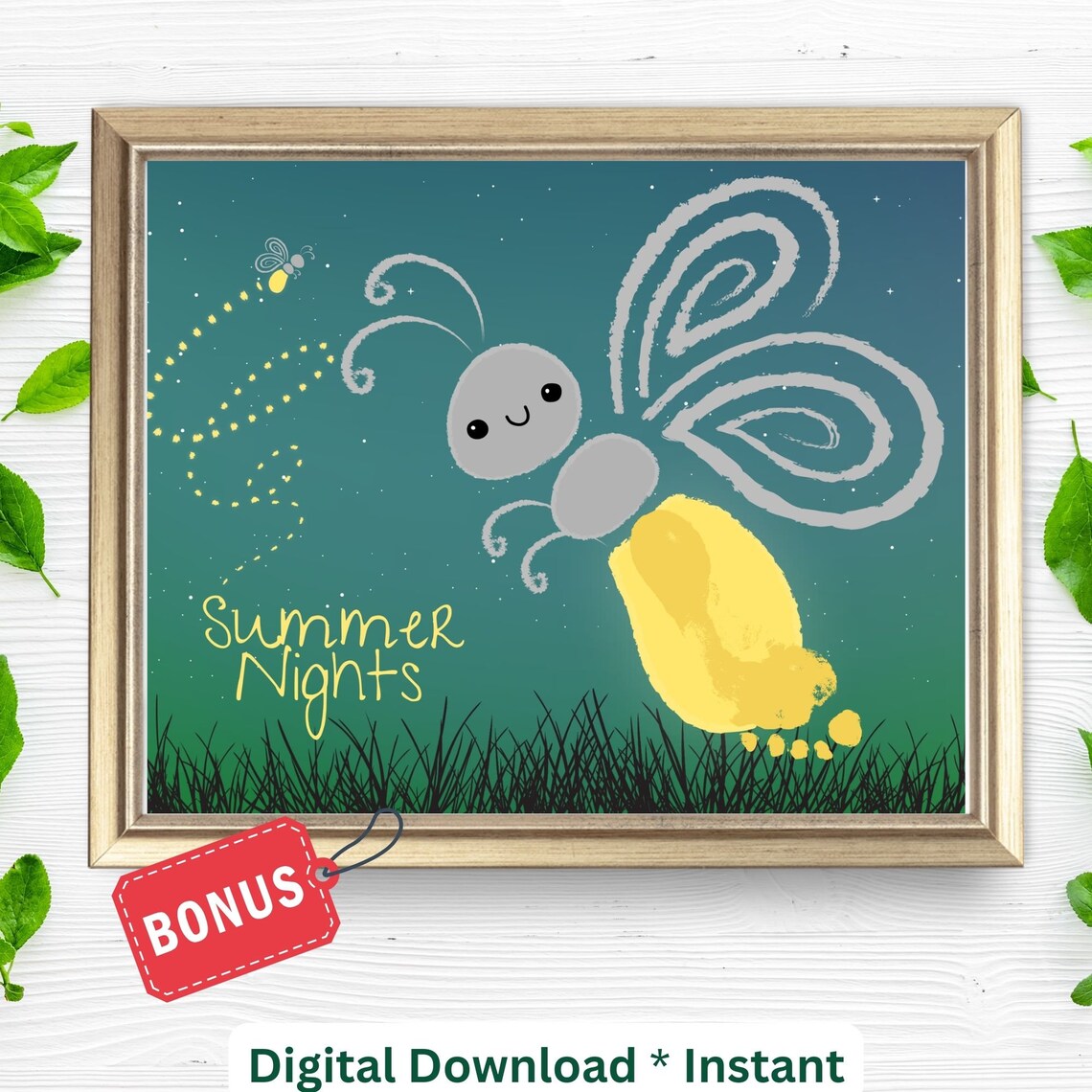 Summer Footprint Craft Firefly Art Print