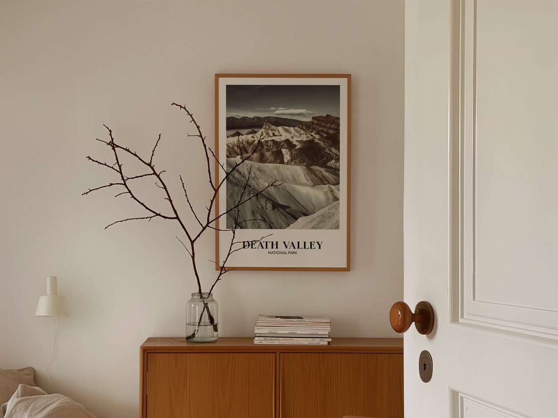 Death Valley National Park Sepia Canyon Desert Photo Travel Poster - Image 2