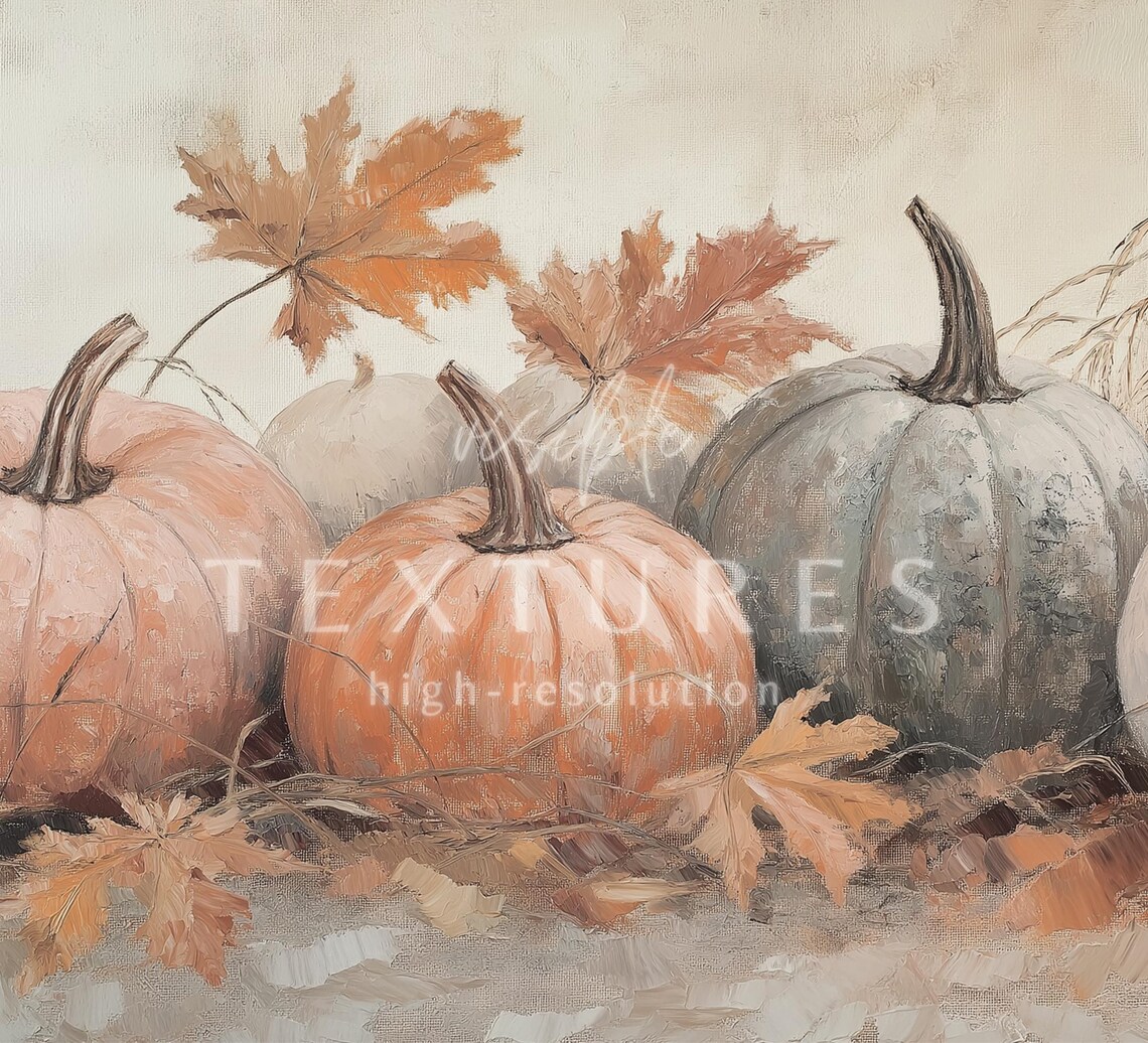 Rustic Fall Pumpkins Art, Thanksgiving Decor - Image 3