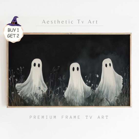 Halloween Frame Tv Art File Ghost Painting Halloween Ghost Decor Neutral Halloween Spooky Art For Tv Cute Halloween Vintage Painting