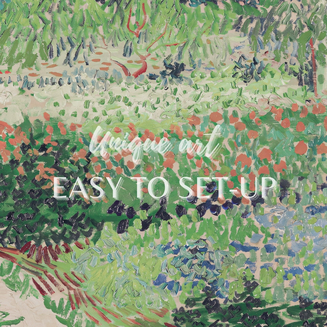 Van Gogh Style Garden Cypress Trees Wildflower Meadow Wall Art - Image 2