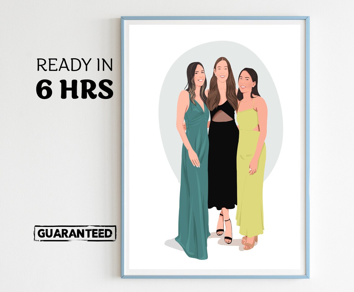 Custom Faceless Portrait Art Print for Best Friend