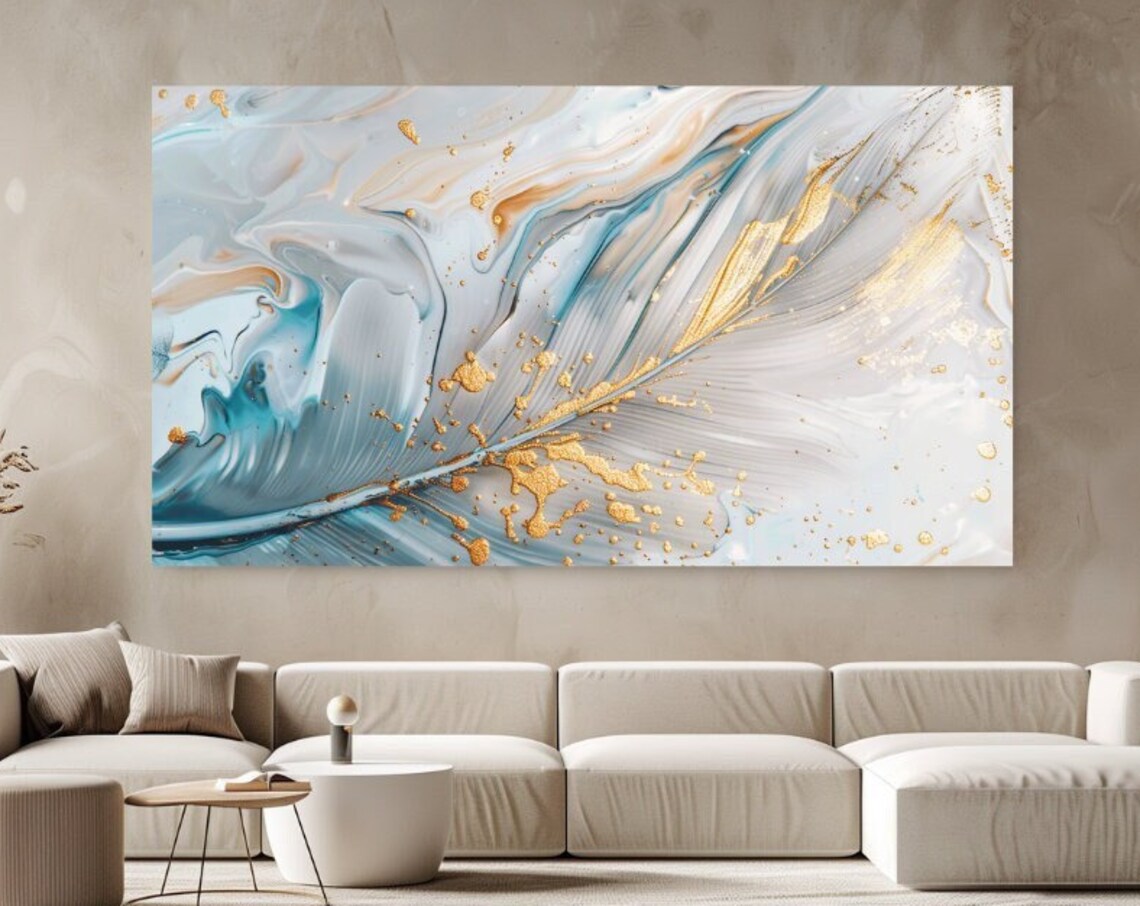 Abstract Feather Luxury Design Wall Art Print