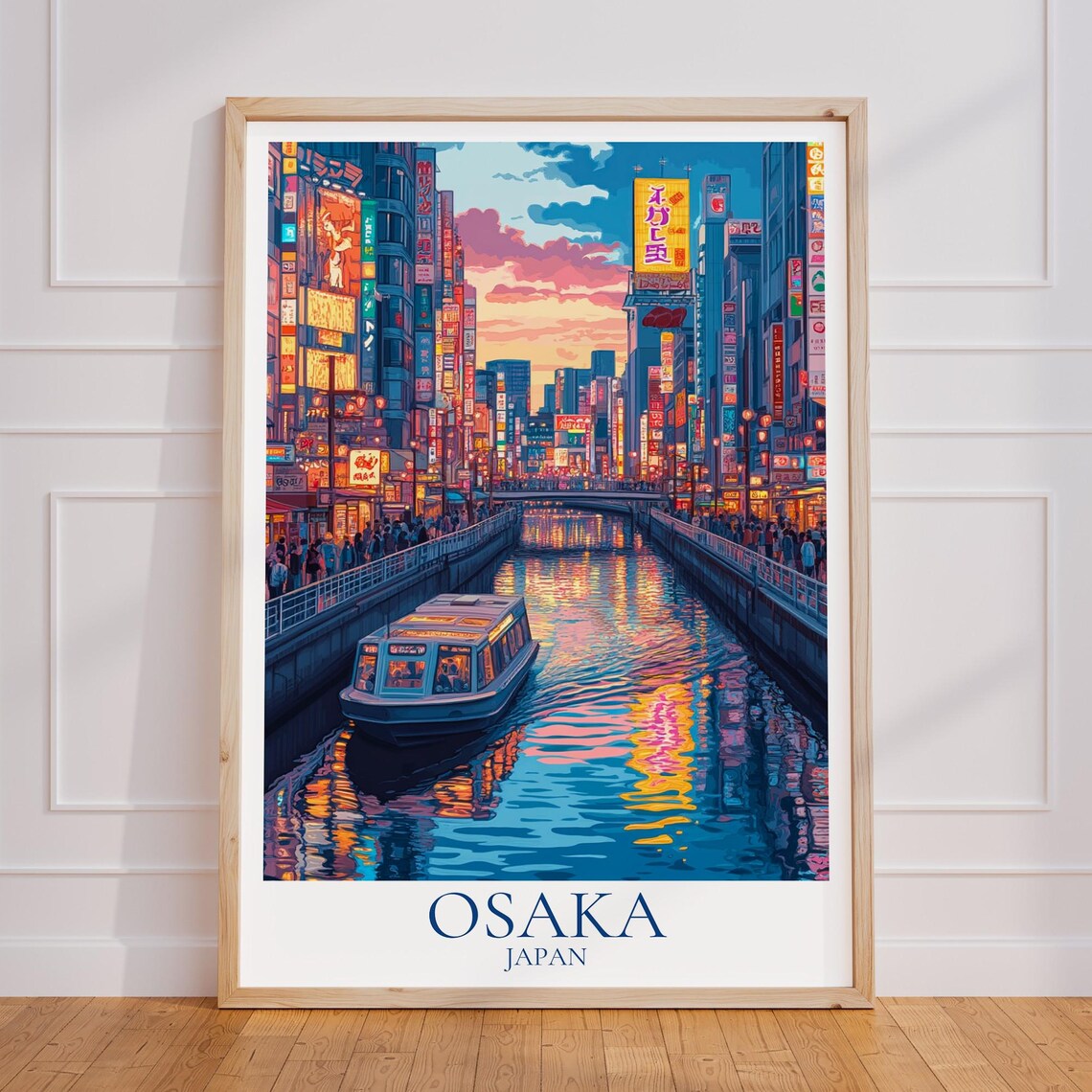 Osaka Dotonbori Vintage Travel Poster Art Print