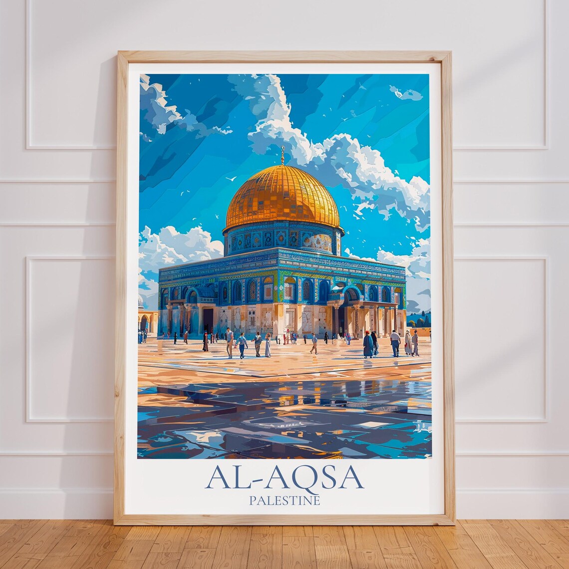 Alaqsa Vintage Travel Poster, Jerusalem Wall Art