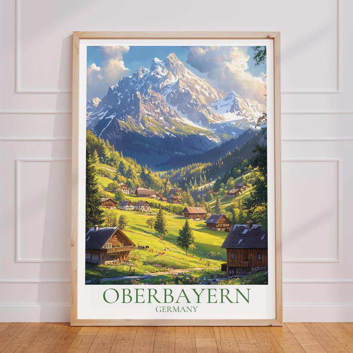 Oberbayern Germany Alpine Village Mountain Valley Summer Poster