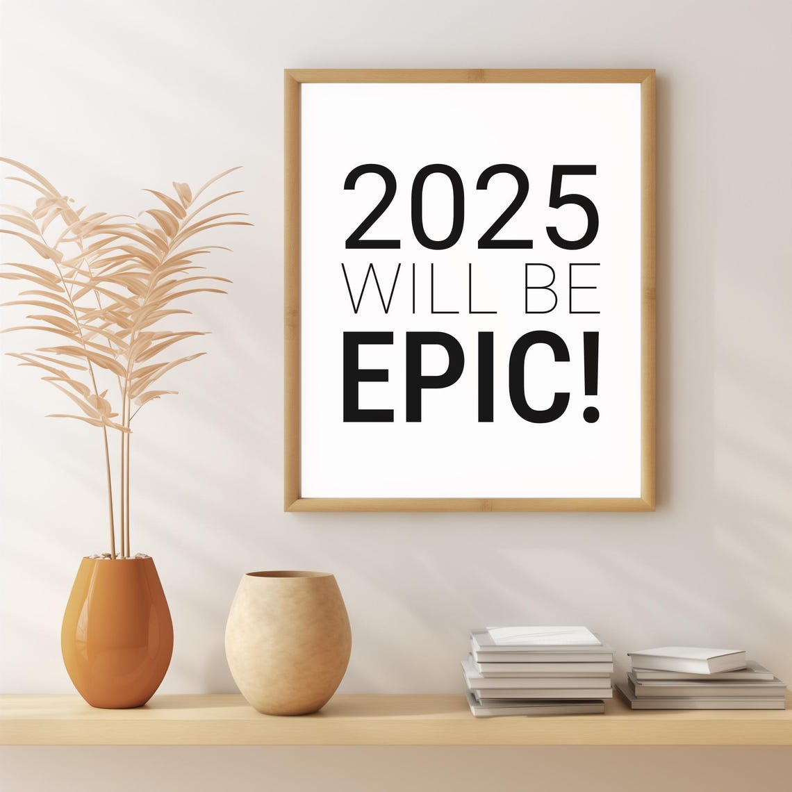 2025 Will Be Epic Bold Black Typography New Year Party Wall Poster - Image 2