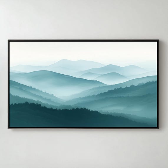 Frame Tv Art Neutral Abstract Mountains Landscape Moody Minimal Watercolor Tv Art Screensaver I Instant