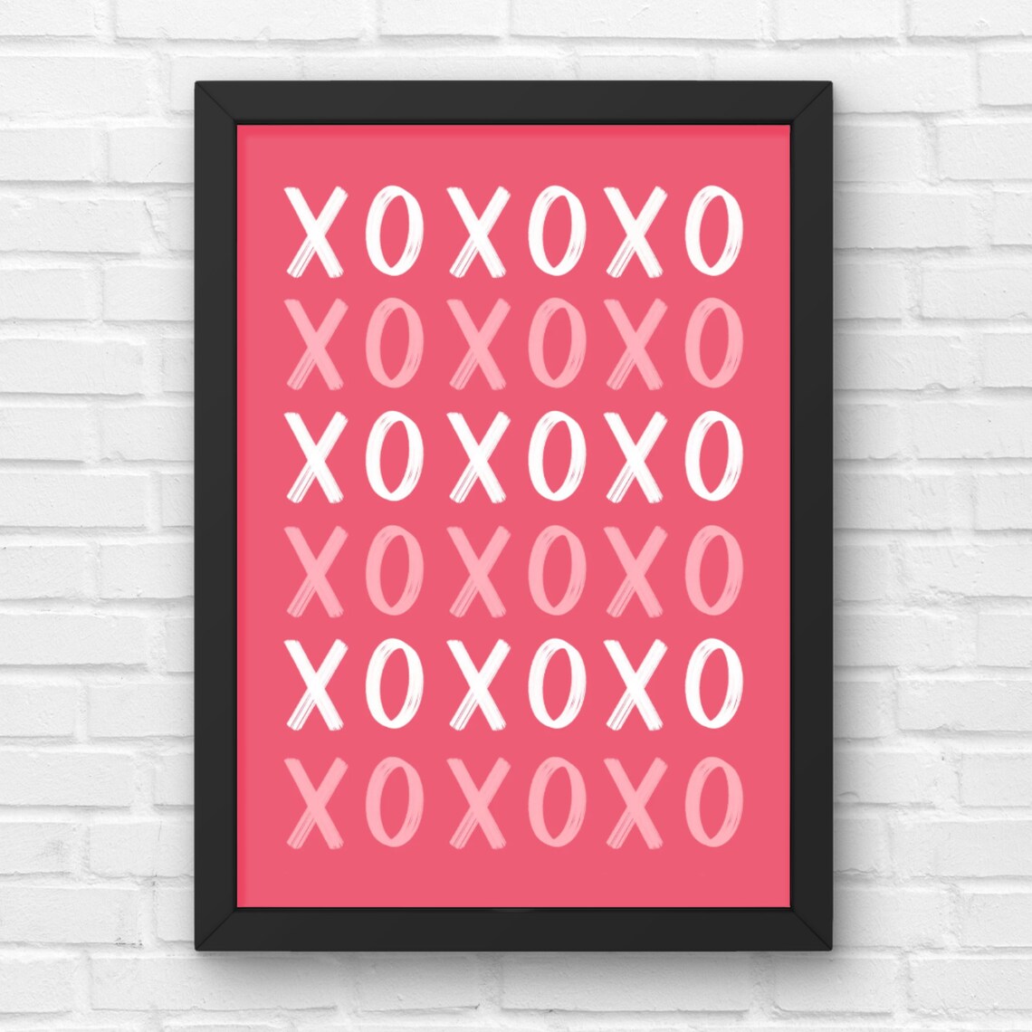 Bold XOXO Red and White Hugs and Kisses Valentine Decor Poster - Image 3