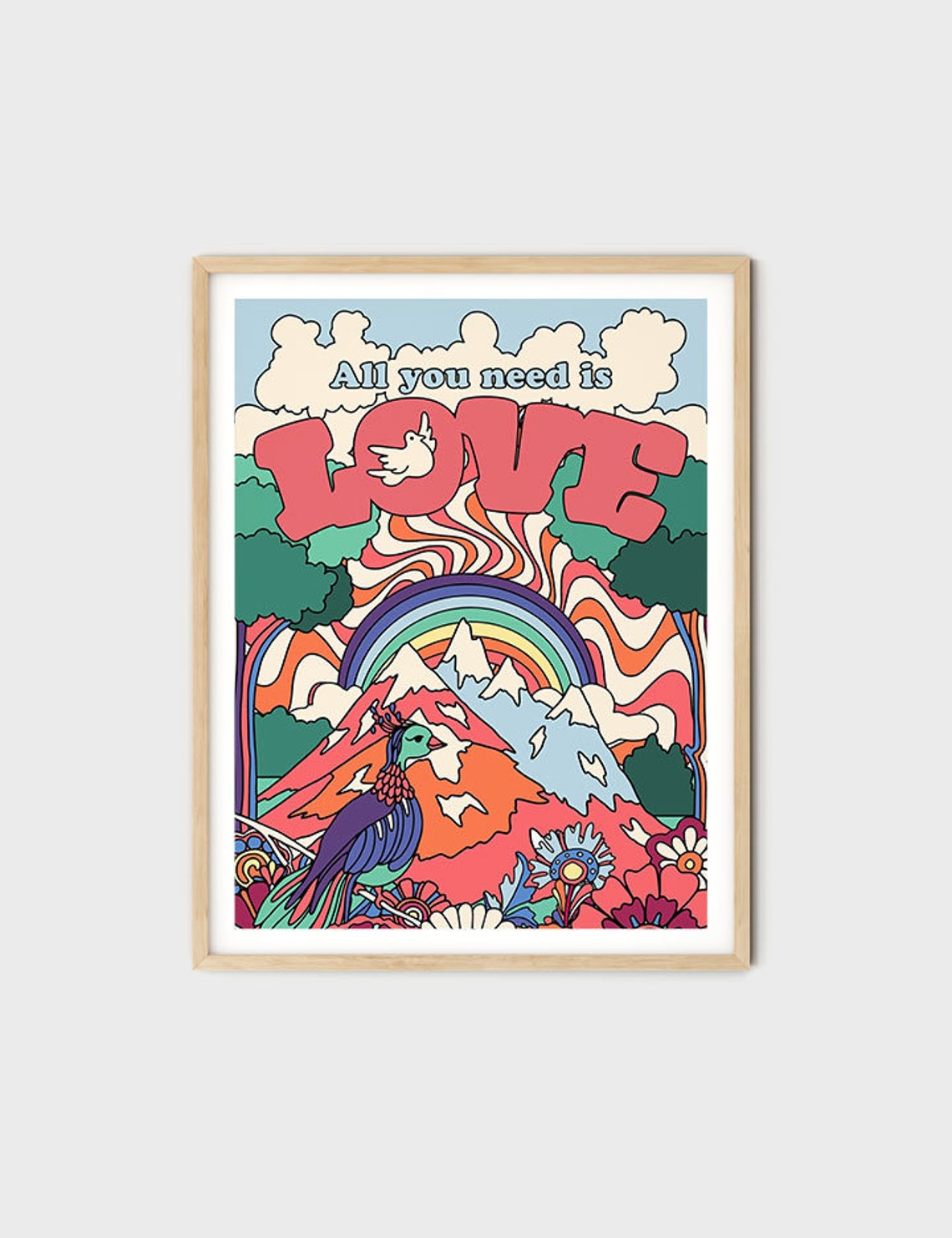 Beatles All You Need Is Love Psychedelic Rainbow Lyric Art Poster - Image 4