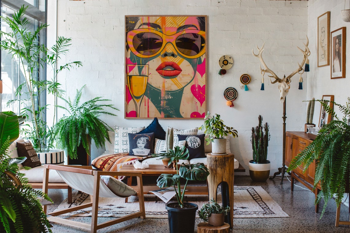 Pop Art Poster Retro Home Decor 70s Wall Art 70s Bedroom Decor Colorful Poster Bold Colors - Image 8