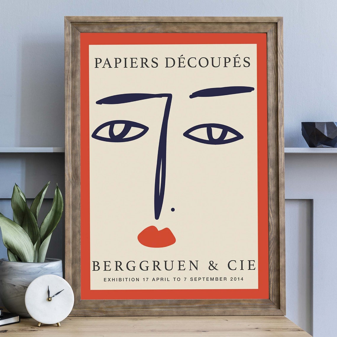 Papiers Decoupes Abstract Face Exhibition Art Gallery Poster - Image 4