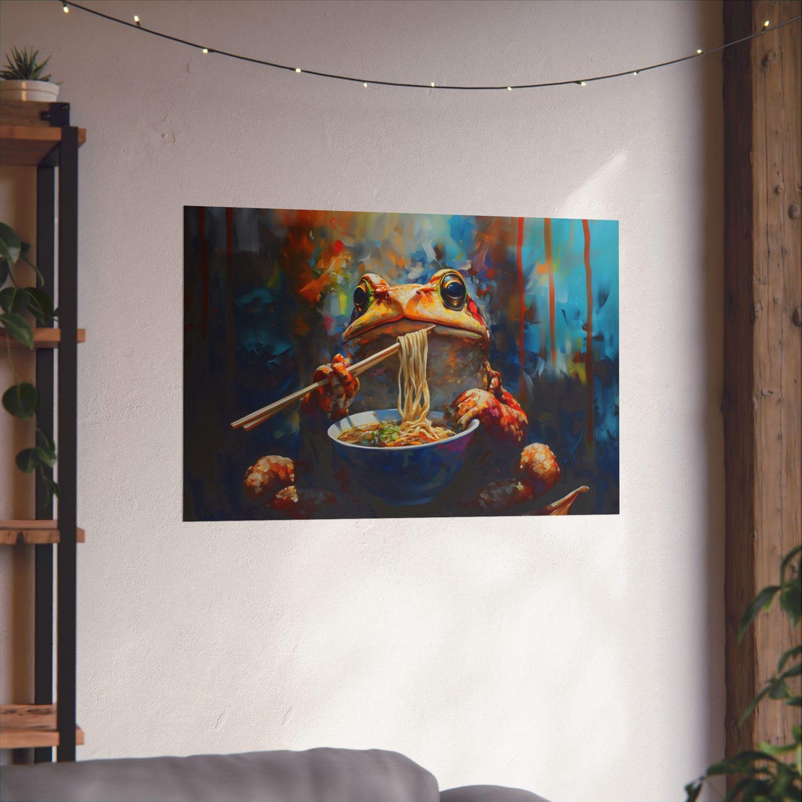 Maximalist Eclectic Toad Ramen Poster Print Bold Altered Animal Portrait Fantasy Fun Colorful Renaissance Rustic Art - Image 3