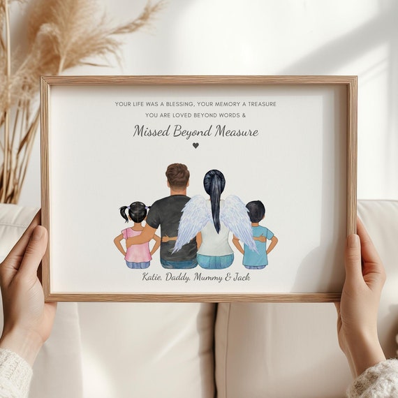Personalised Family Memorial Print Bereavement Gift Memorial Gift In Loving Memory Remembrance Gift Memorial Picture Sympathy Gift