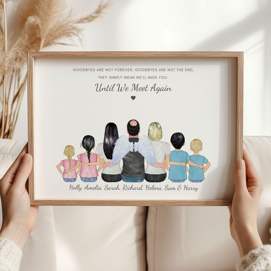 Family Memorial Print Family Memorial Portrait Family Keepsake Family Bereavement Gift Sympathy Gift Family Wall Art Sympathy Gifts
