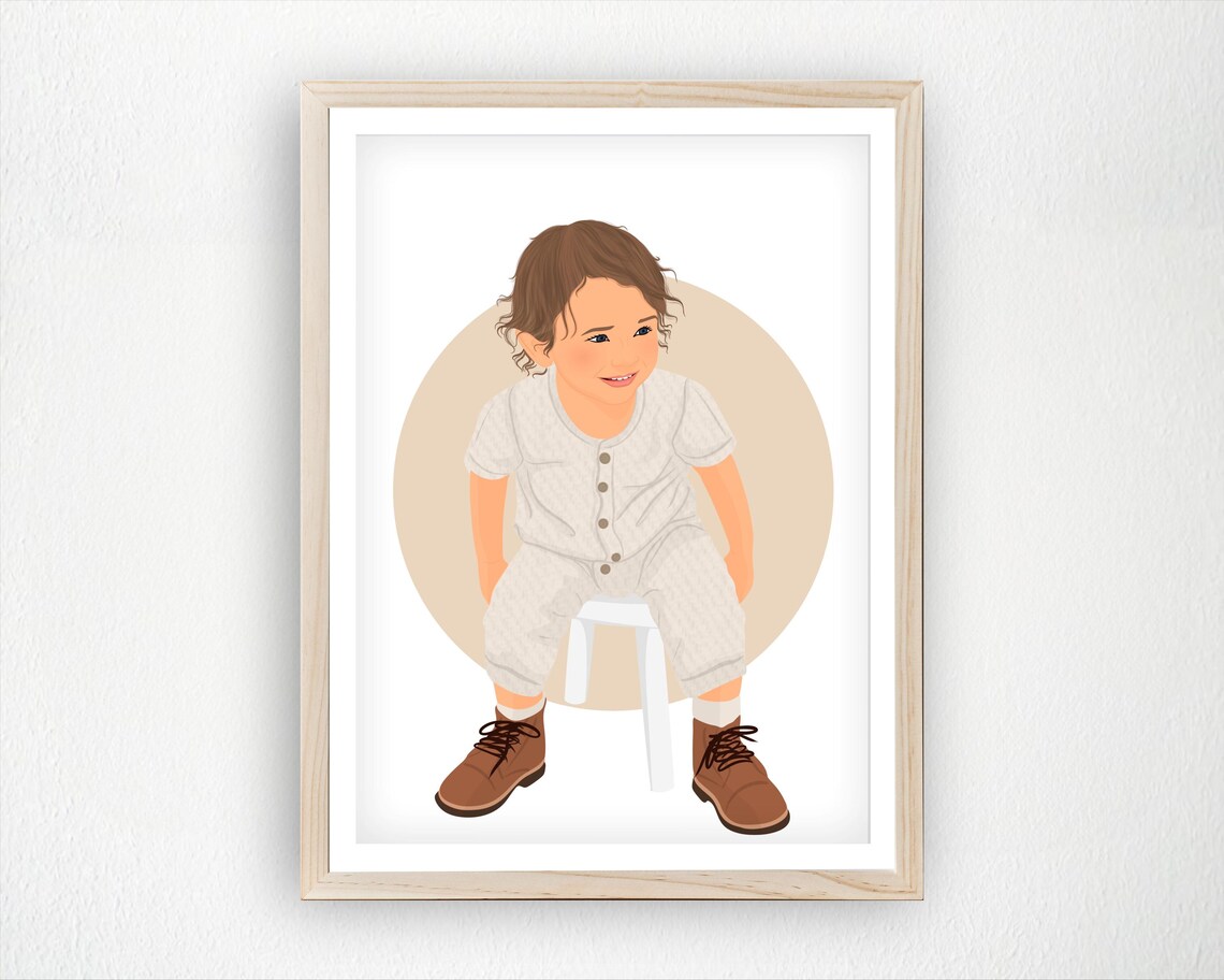 Custom Child Portrait Personalized Baby Art Print