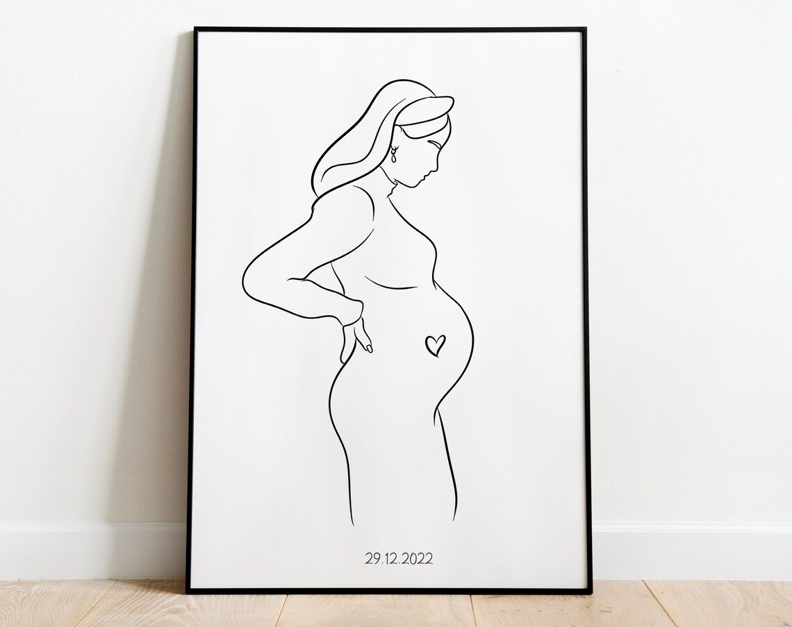 Custom Minimalist Single Line Drawing of Three Friends Poster - Image 3