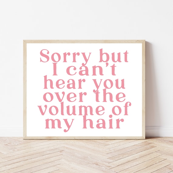Sorry I Cant Hear You Over the Volume of My Hair Salon Poster